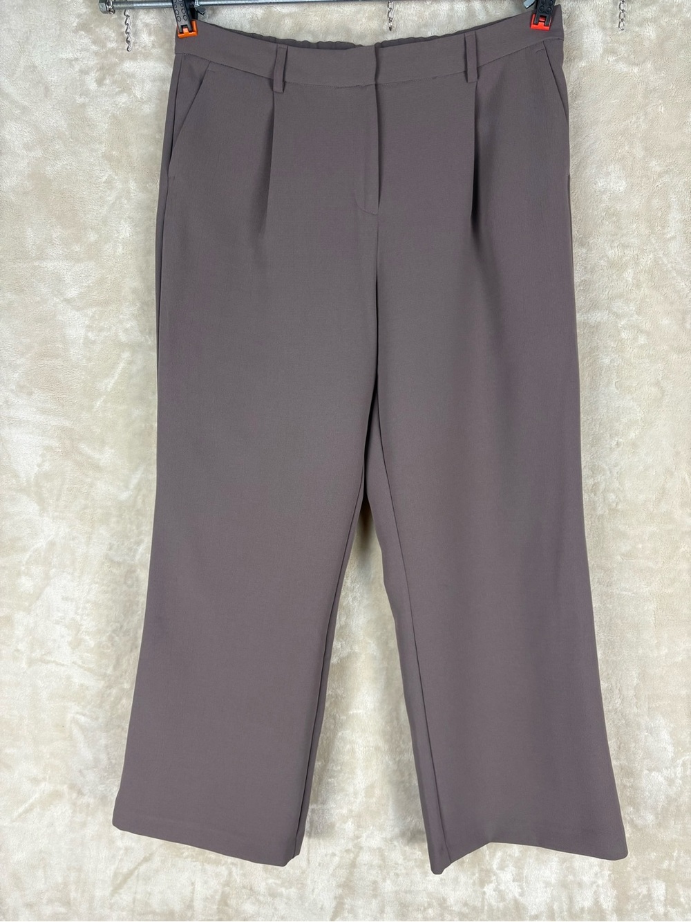 DKNY Wide-Leg Dress Pants in Taupe